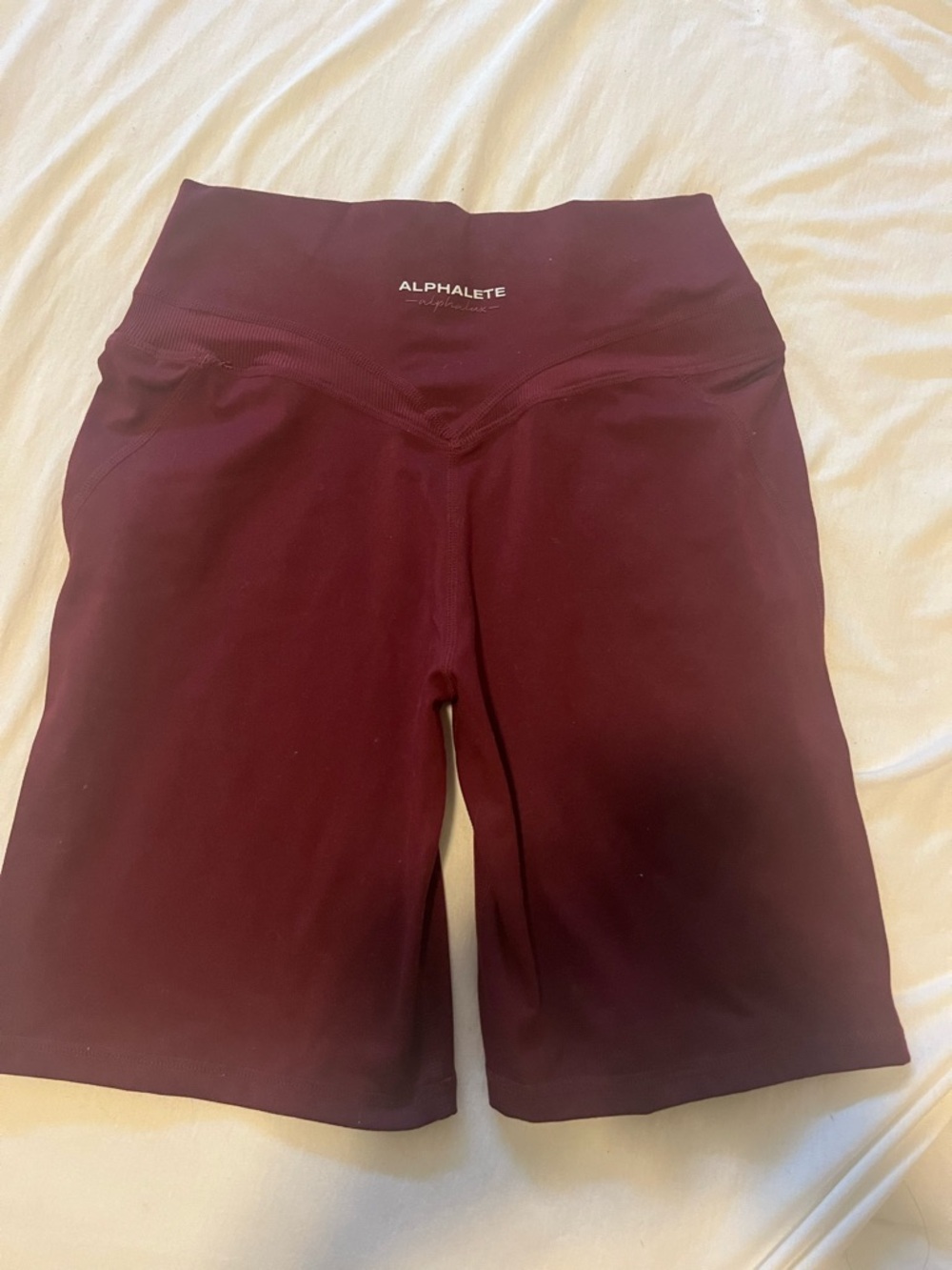 Alphalete Women's High-Waist Bike Shorts - Burgundy Wine